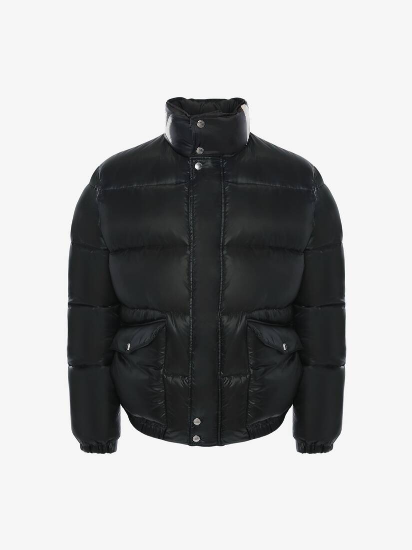 Alexander McQueen Mcqueen Graffiti Puffer Jacket in Black Alexander McQueen Mcqueen Graffiti Puffer Jacket in Black