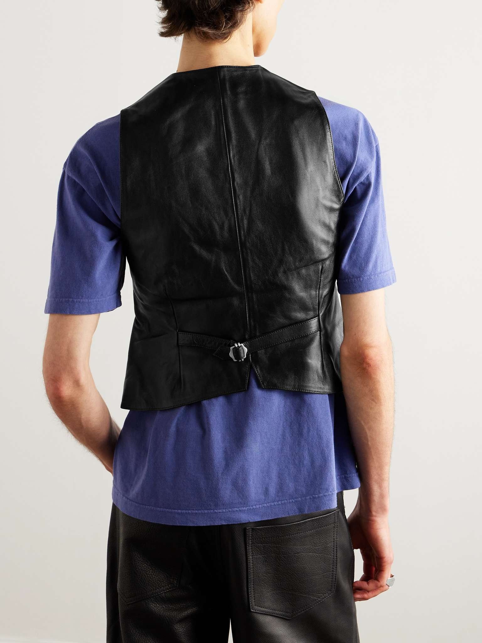 Slim-Fit Leather Waistcoat - 3