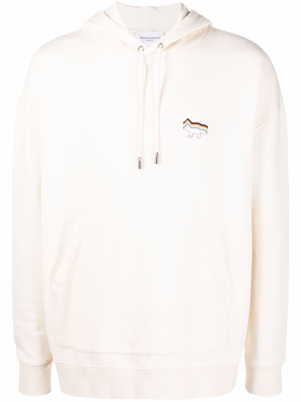 Fox-embroidered pullover hoodie - 1