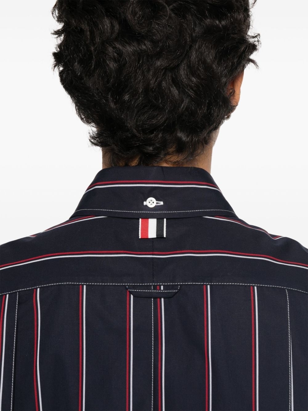 RWB-stripe shirt dress - 5