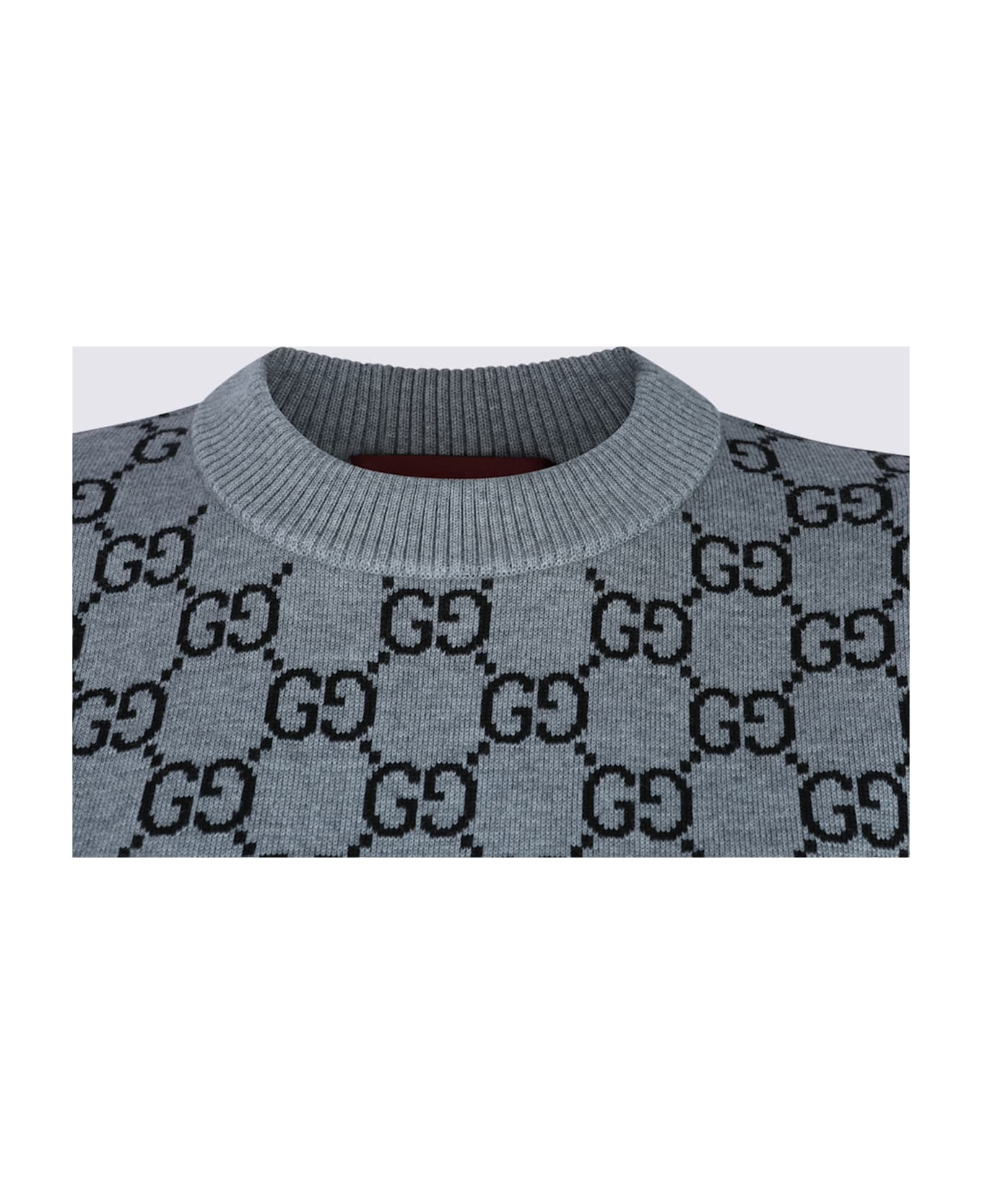 Grey And Black Wool Knitwear - 3