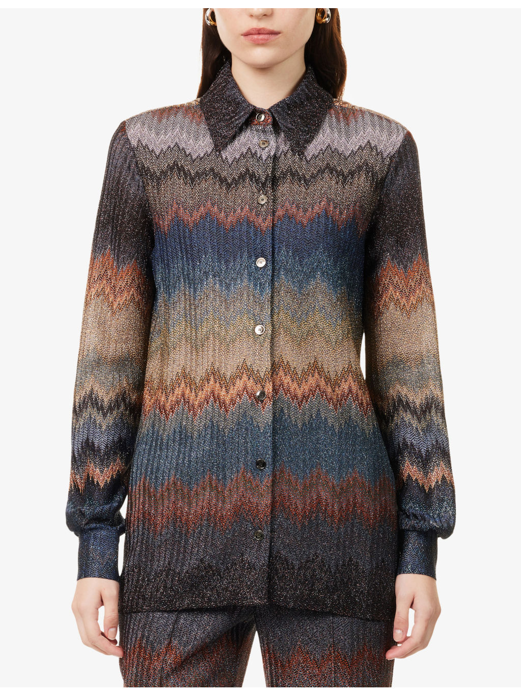 Chevron Long-Sleeves Woven Shirt - 3