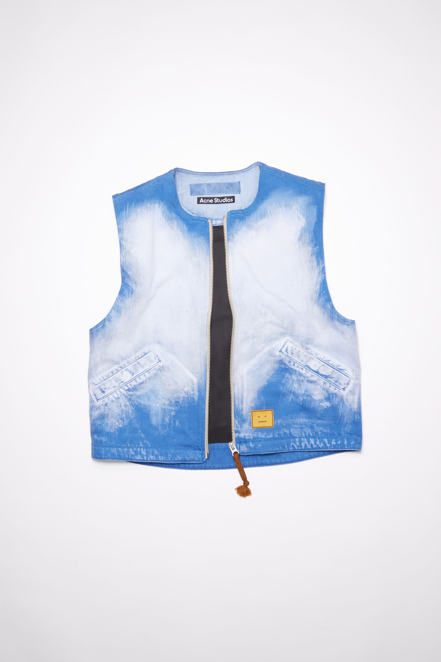 Bleached gilet - Indigo/white - 4