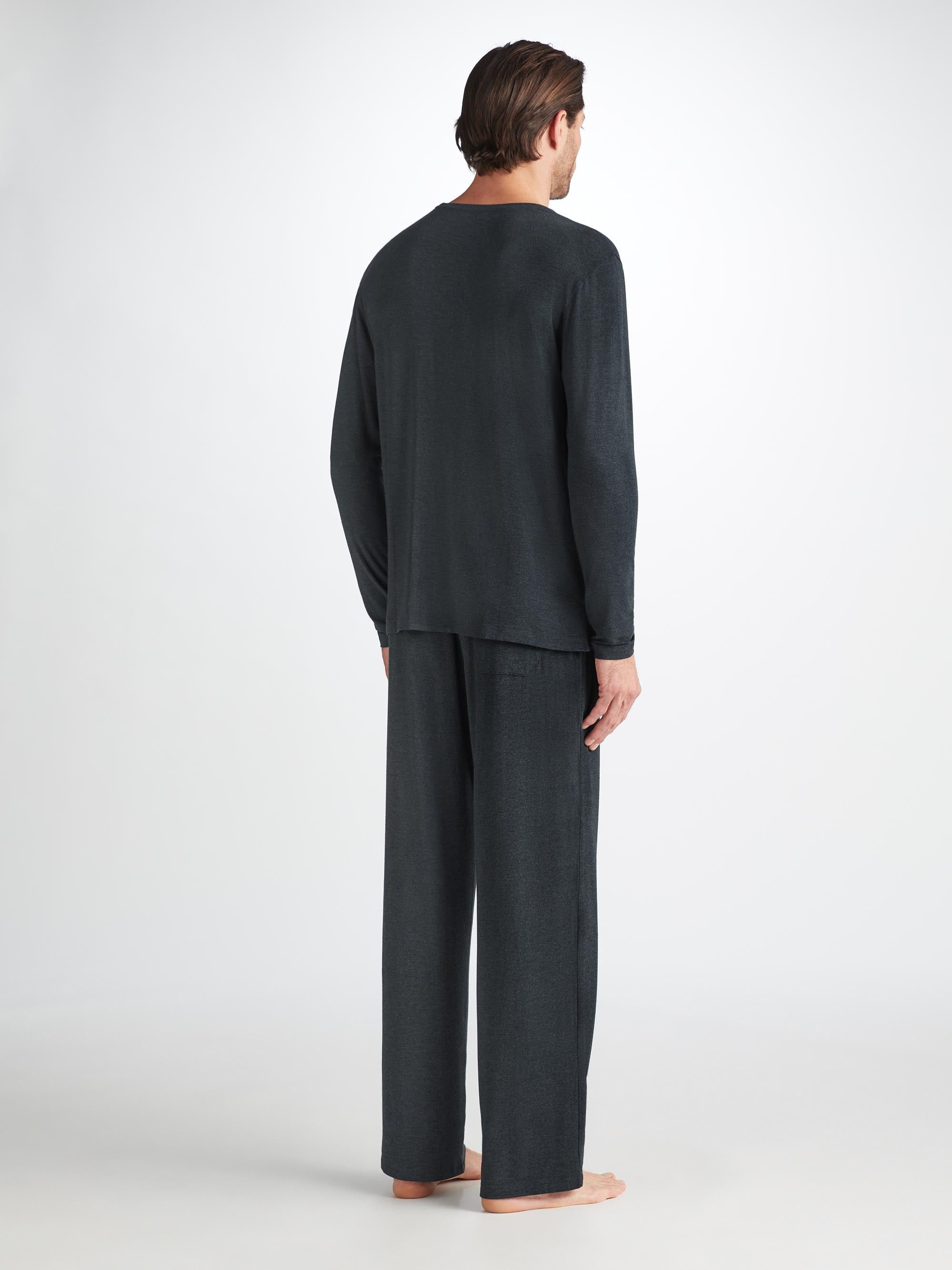 Men's Long Sleeve T-Shirt Marlowe Micro Modal Stretch Anthracite - 4