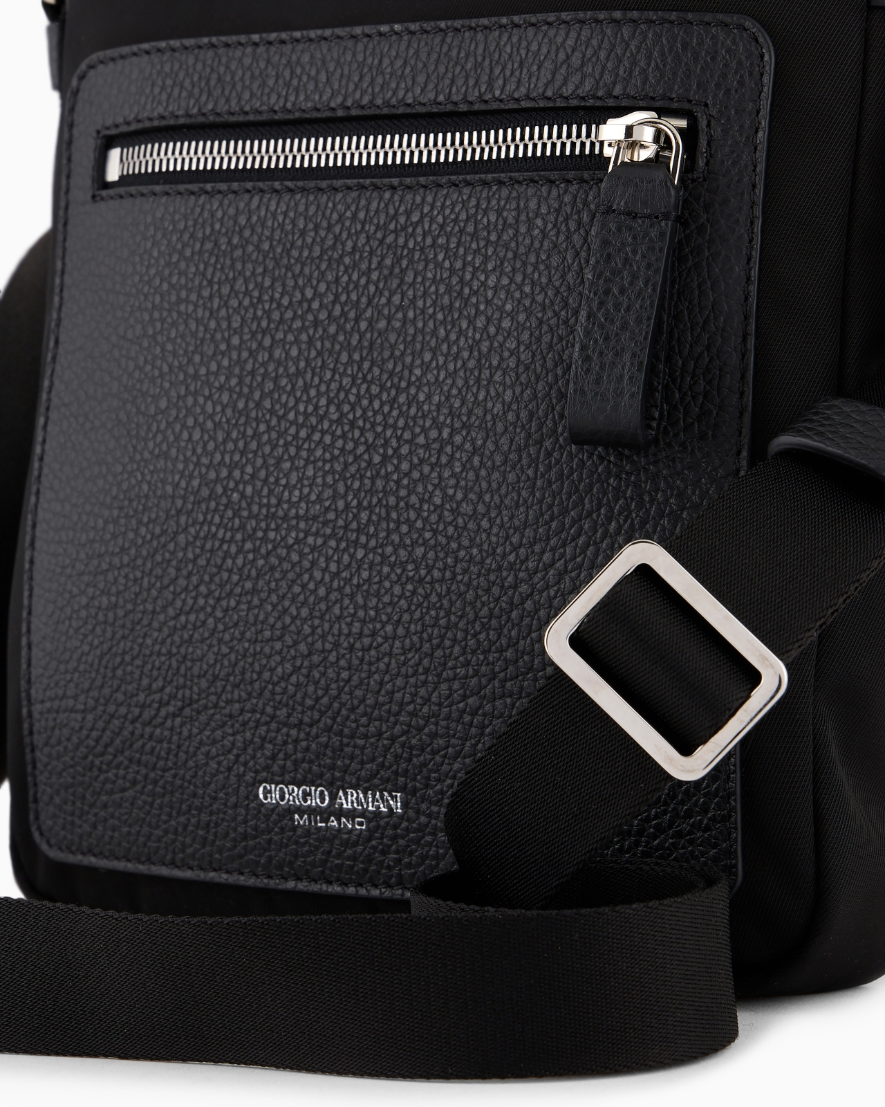 ASV nylon and pebbled leather crossbody bag - 5