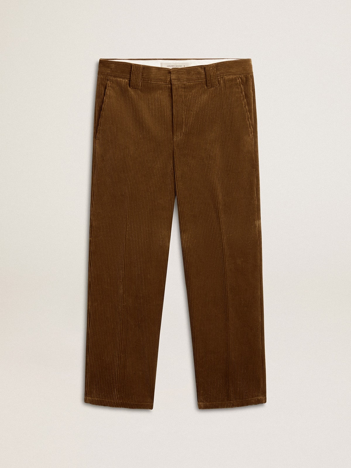 Men's dark olive corduroy pants - 1