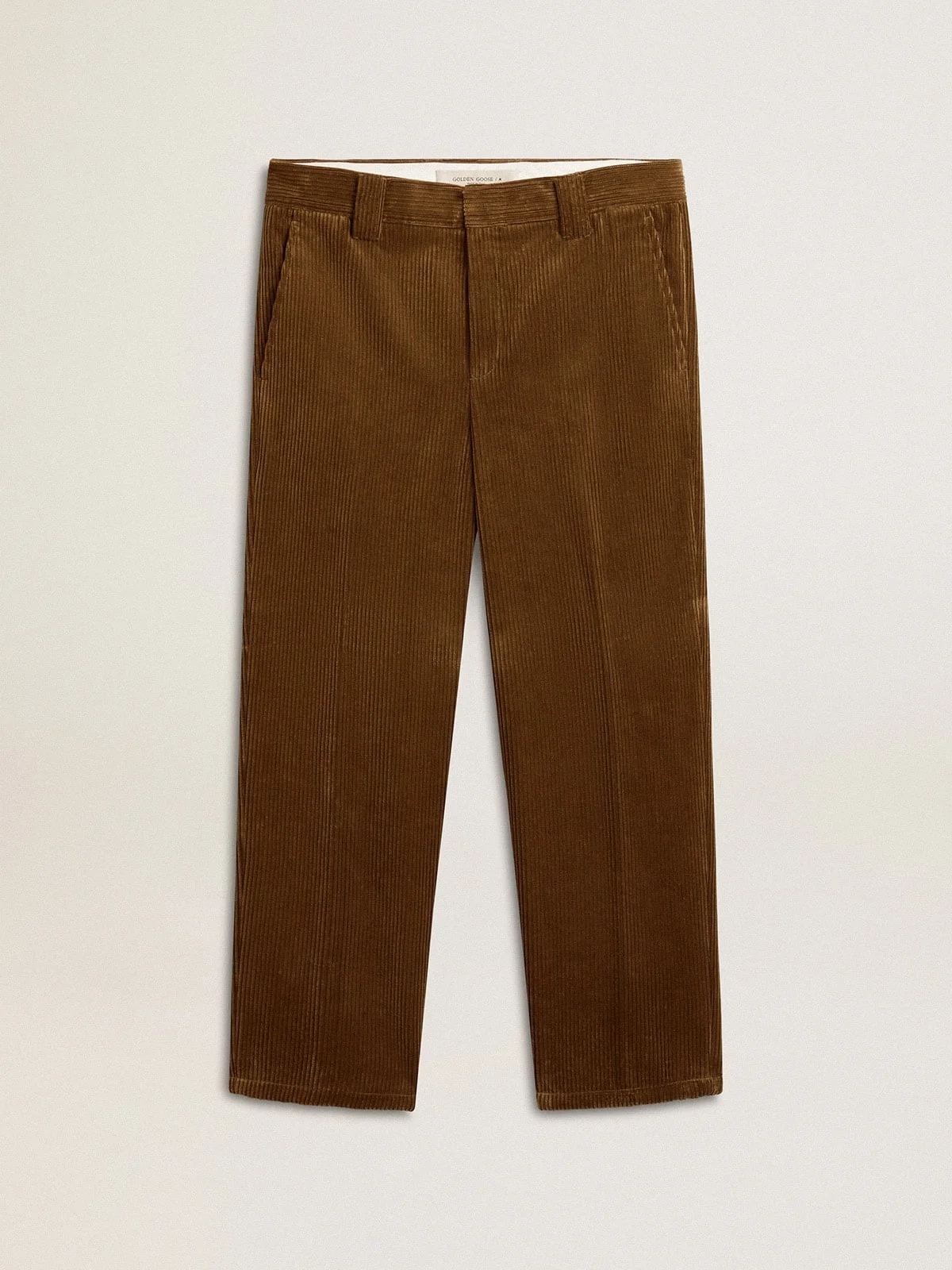 Men's dark olive corduroy pants - 1