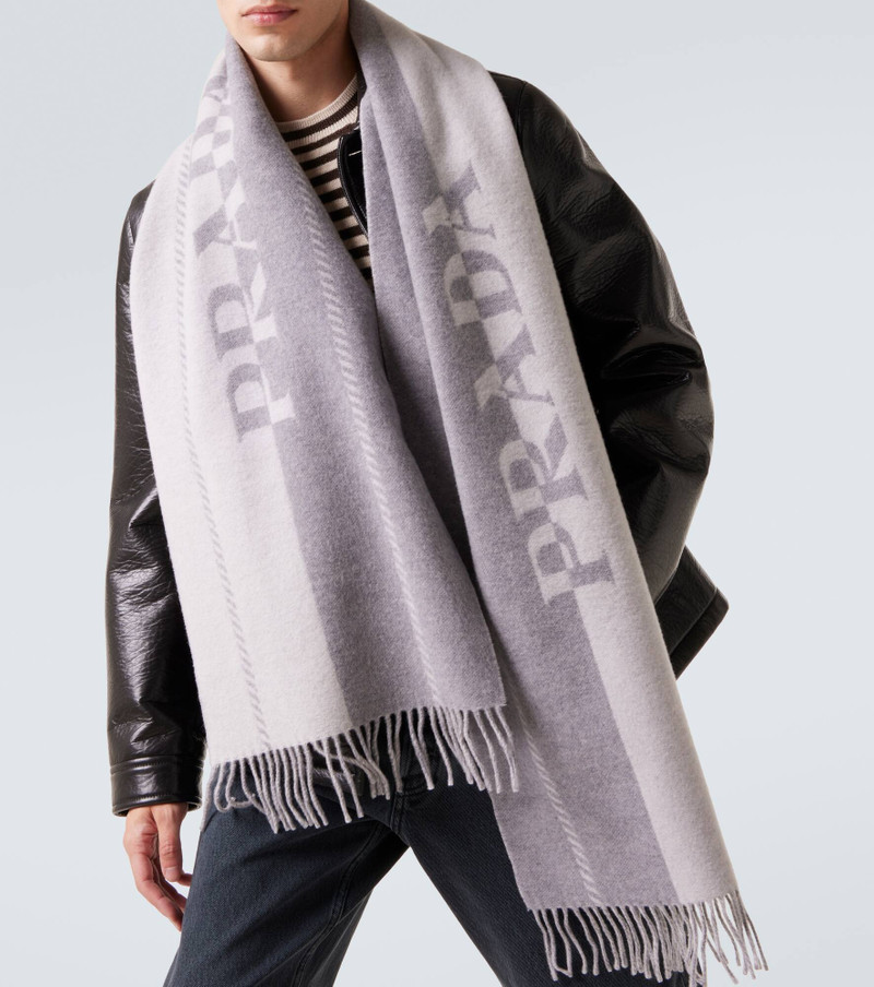 Prada Logo wool scarf outlook