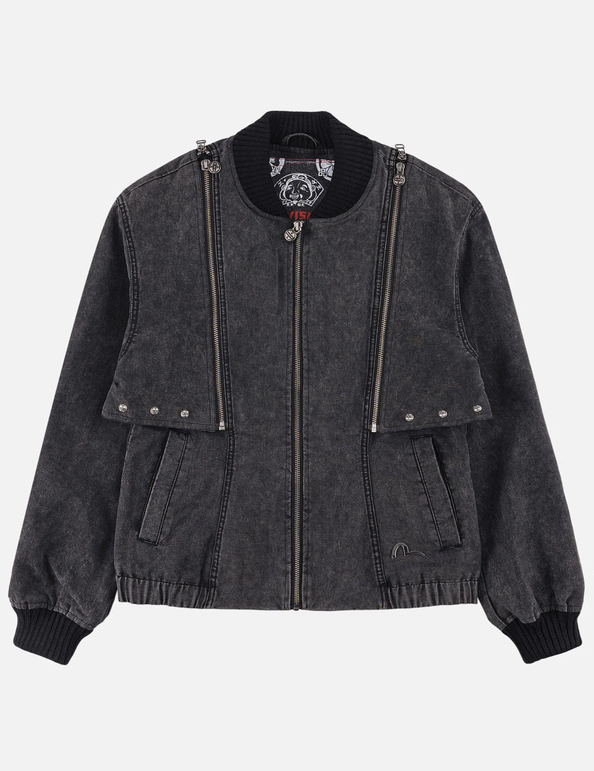Kamon Studded Detachable Sleeves Jacket - 1