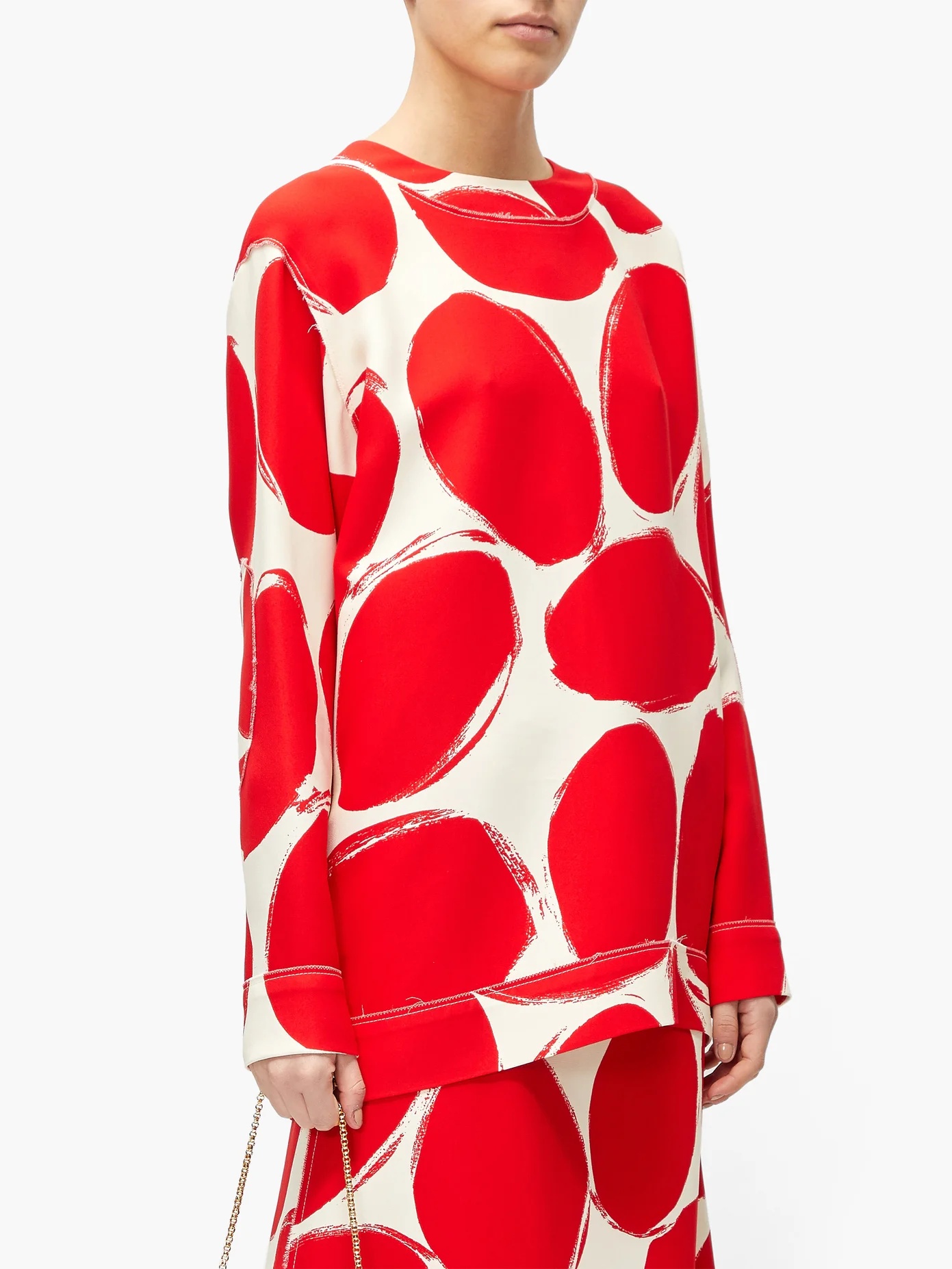 Abstract elbow-patch polka-dot sweatshirt - 2