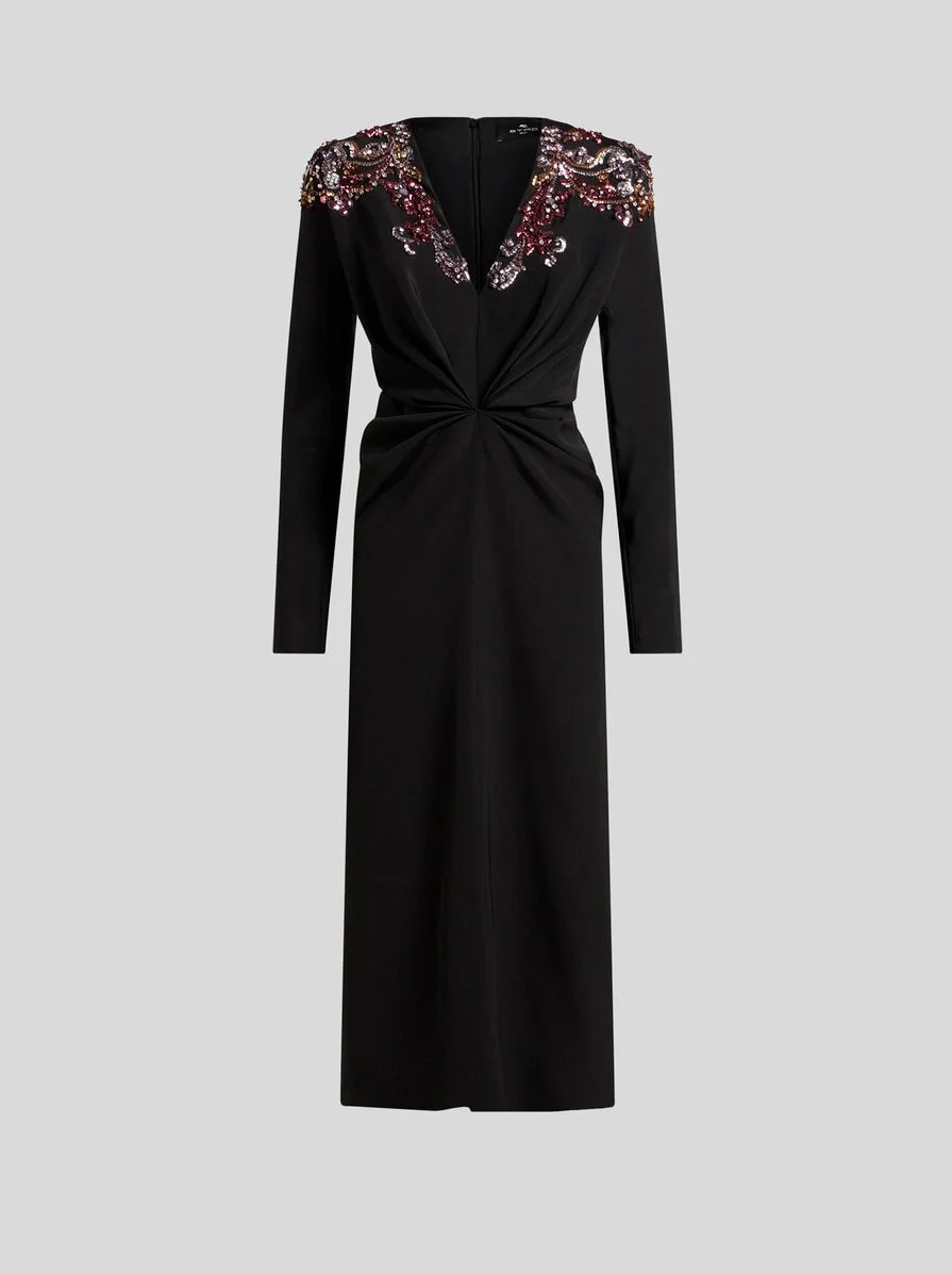 EMBROIDERED SILK DRESS - 1