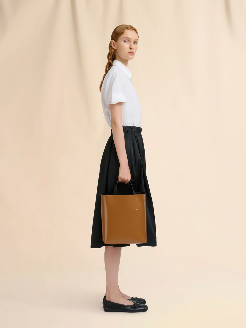 MUSEO SMALL BAG IN BROWN AND BLACK LEATHER - 2