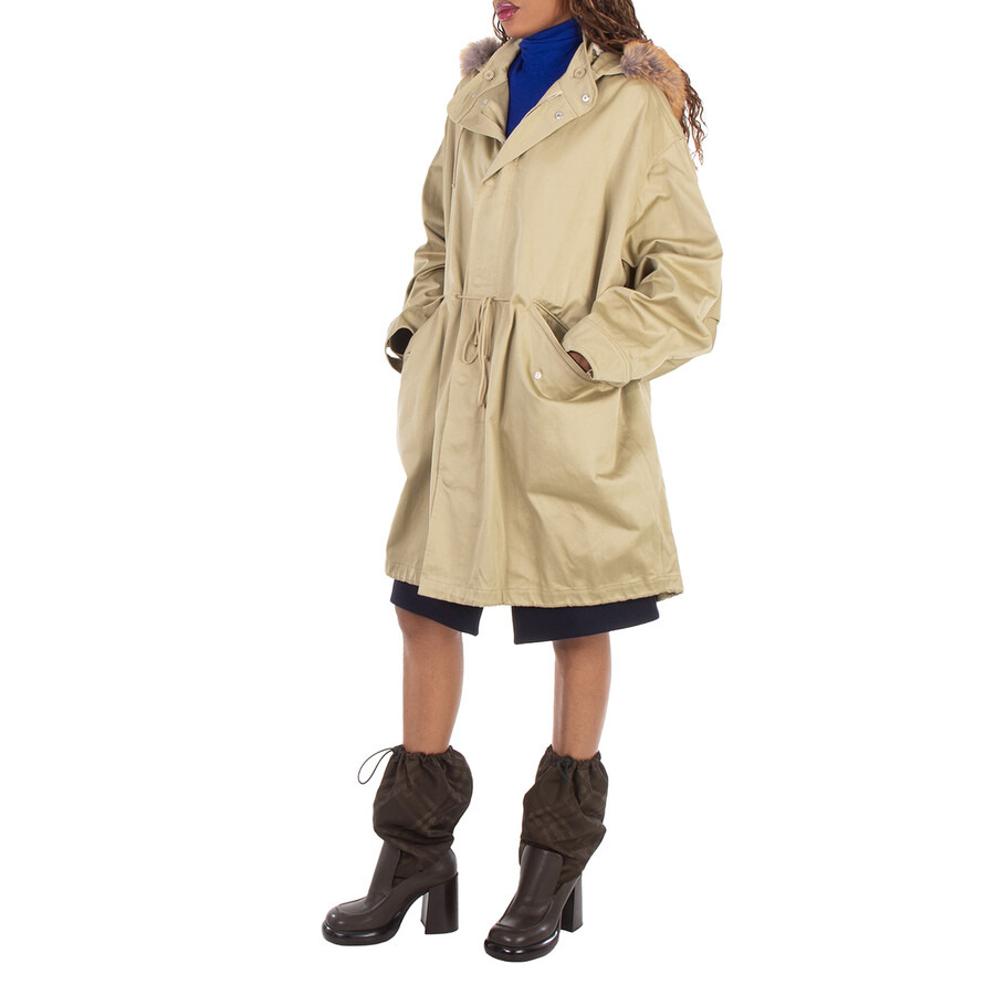 Burberry Faux-Fur Hood Parka Coat - 4