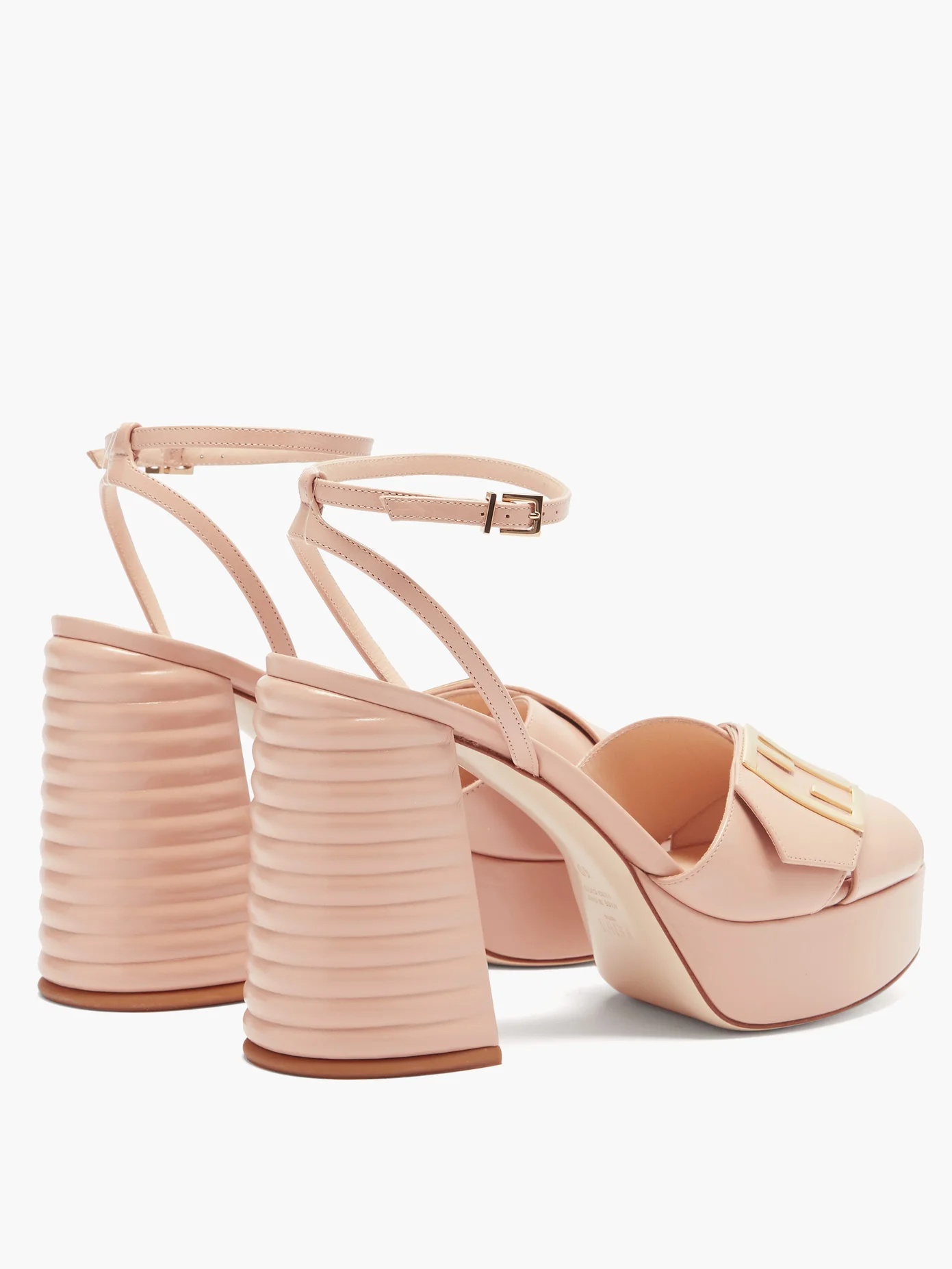 Promenade cross-strap leather platform sandals - 4