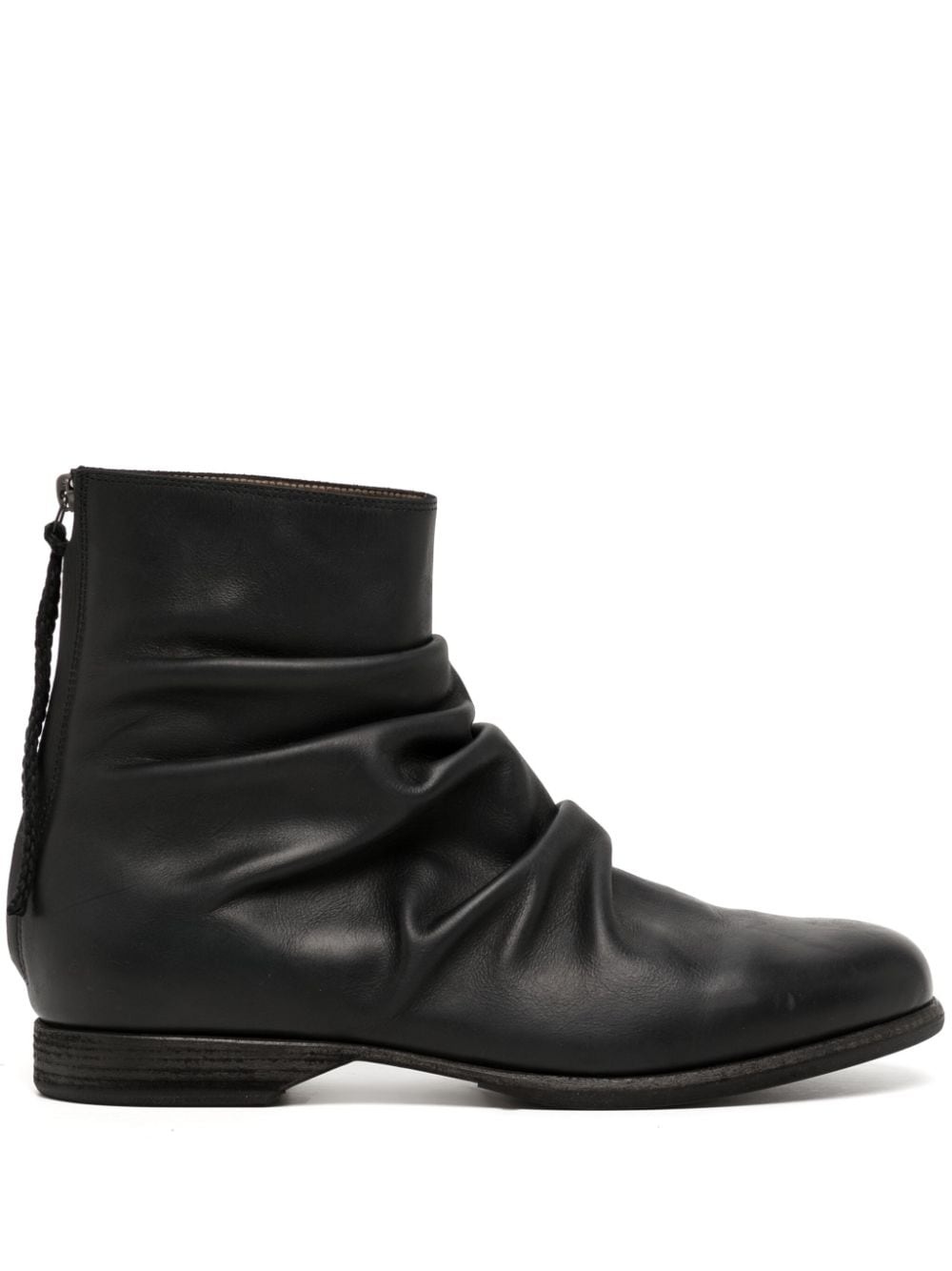 pleat-detail leather boots - 1