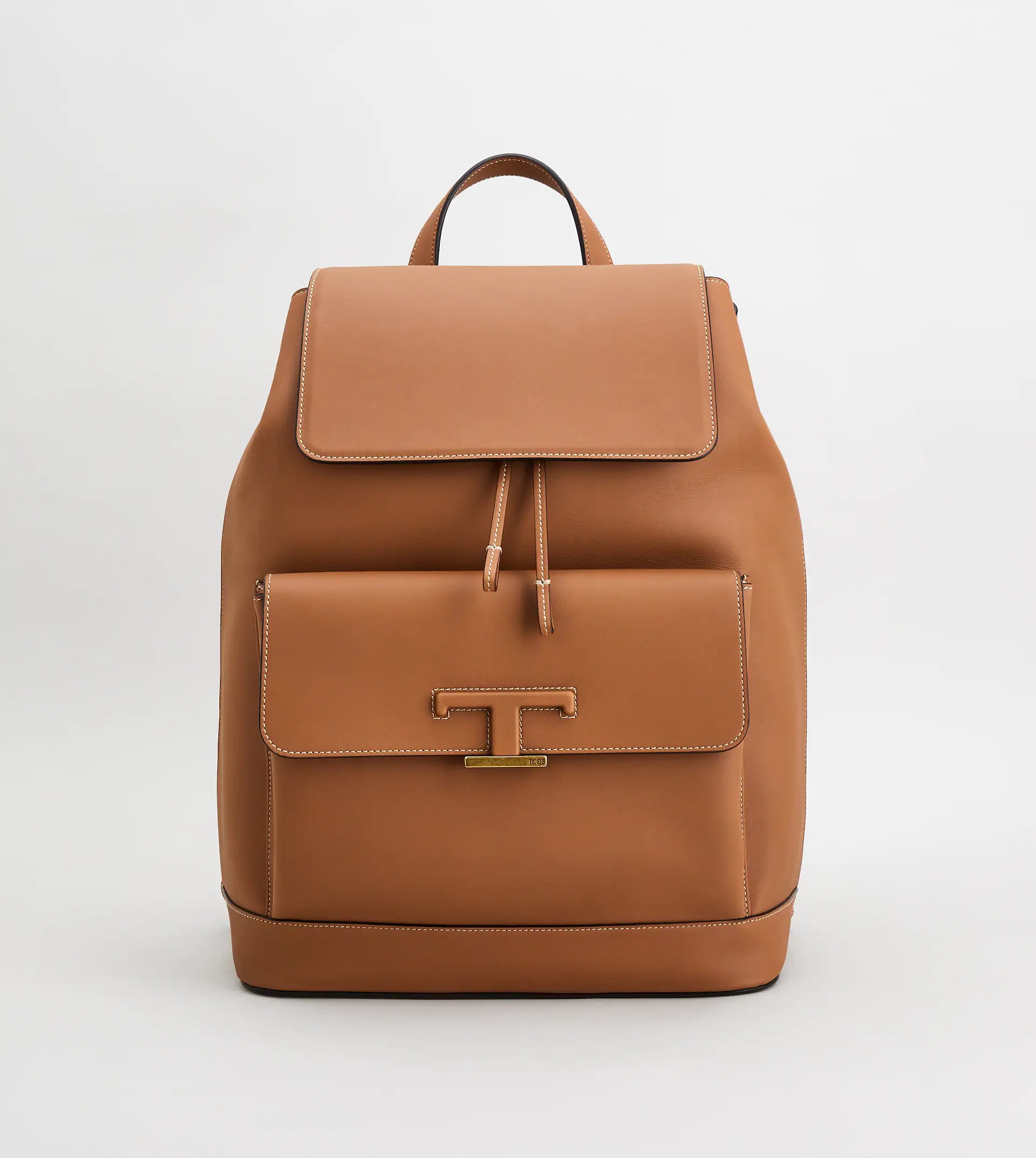 TIMELESS BACKPACK IN LEATHER MEDIUM - BROWN - 1