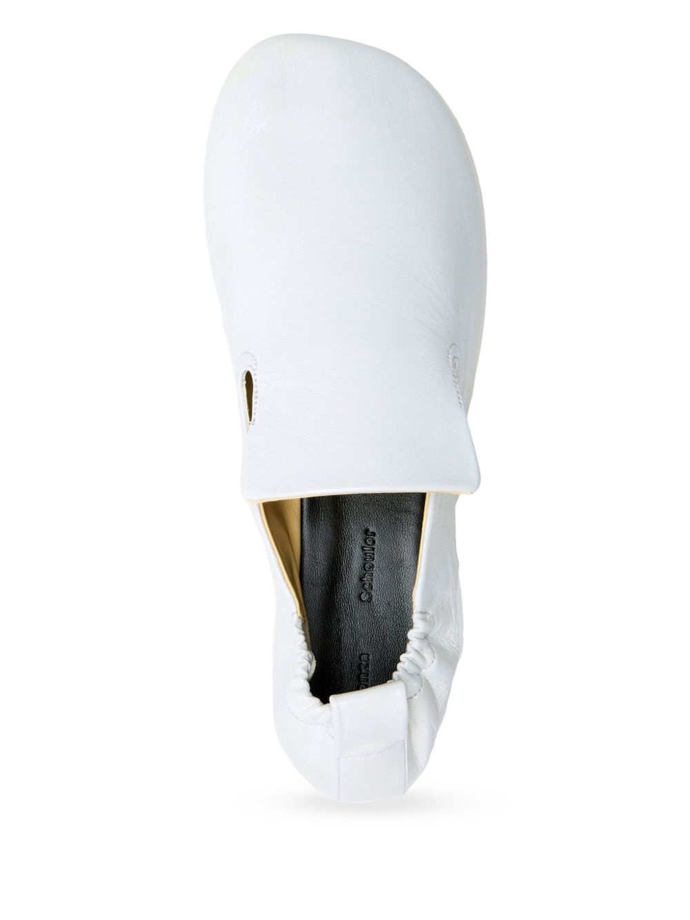 ruched leather loafers - 4