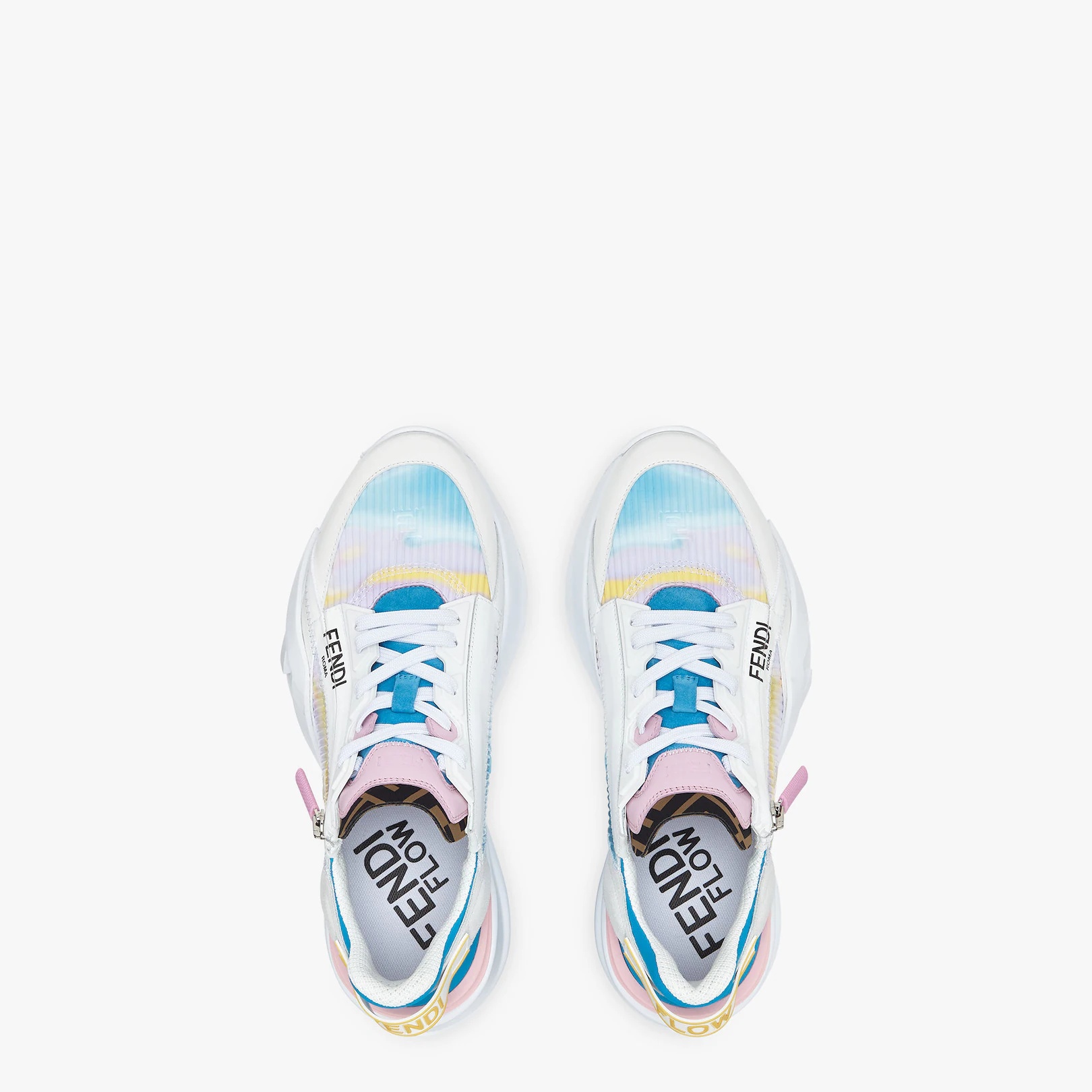 Light blue fabric running sneakers - 4