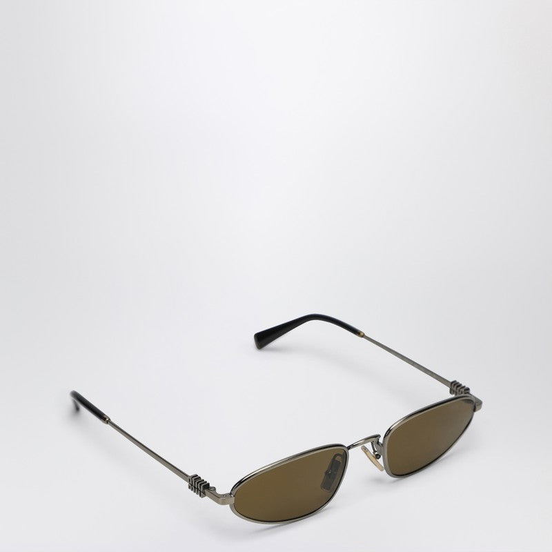 Miu Miu Miu Miu Logo Old Gold/Dark Brown Sunglasses Women - 2