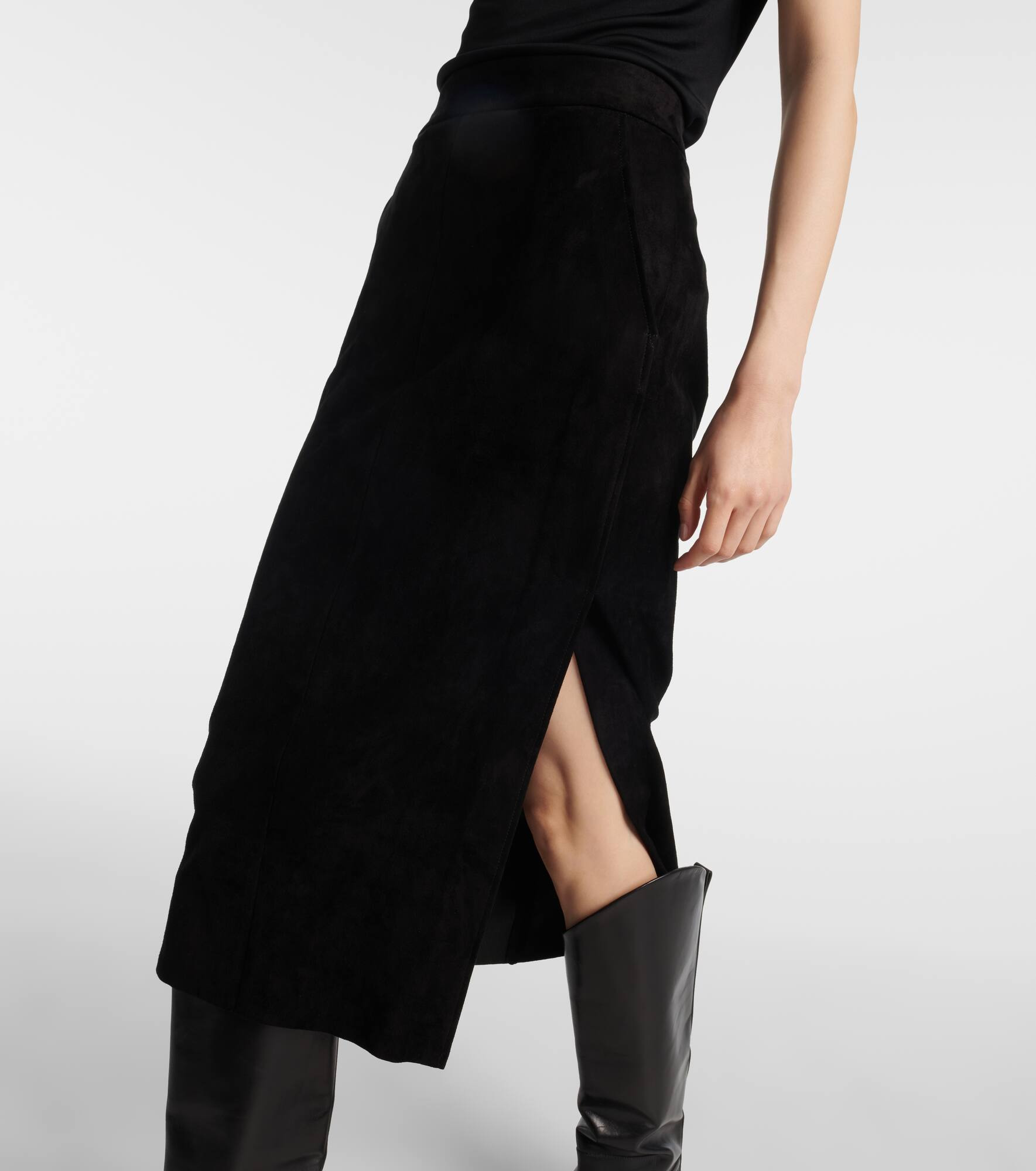 Taylor suede midi skirt - 5