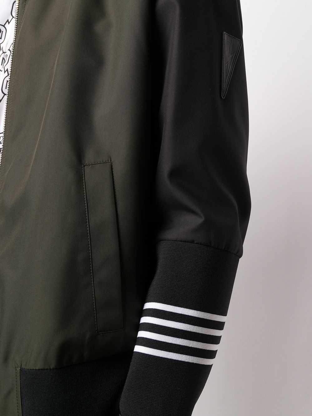 striped-trim bomber jacket - 5