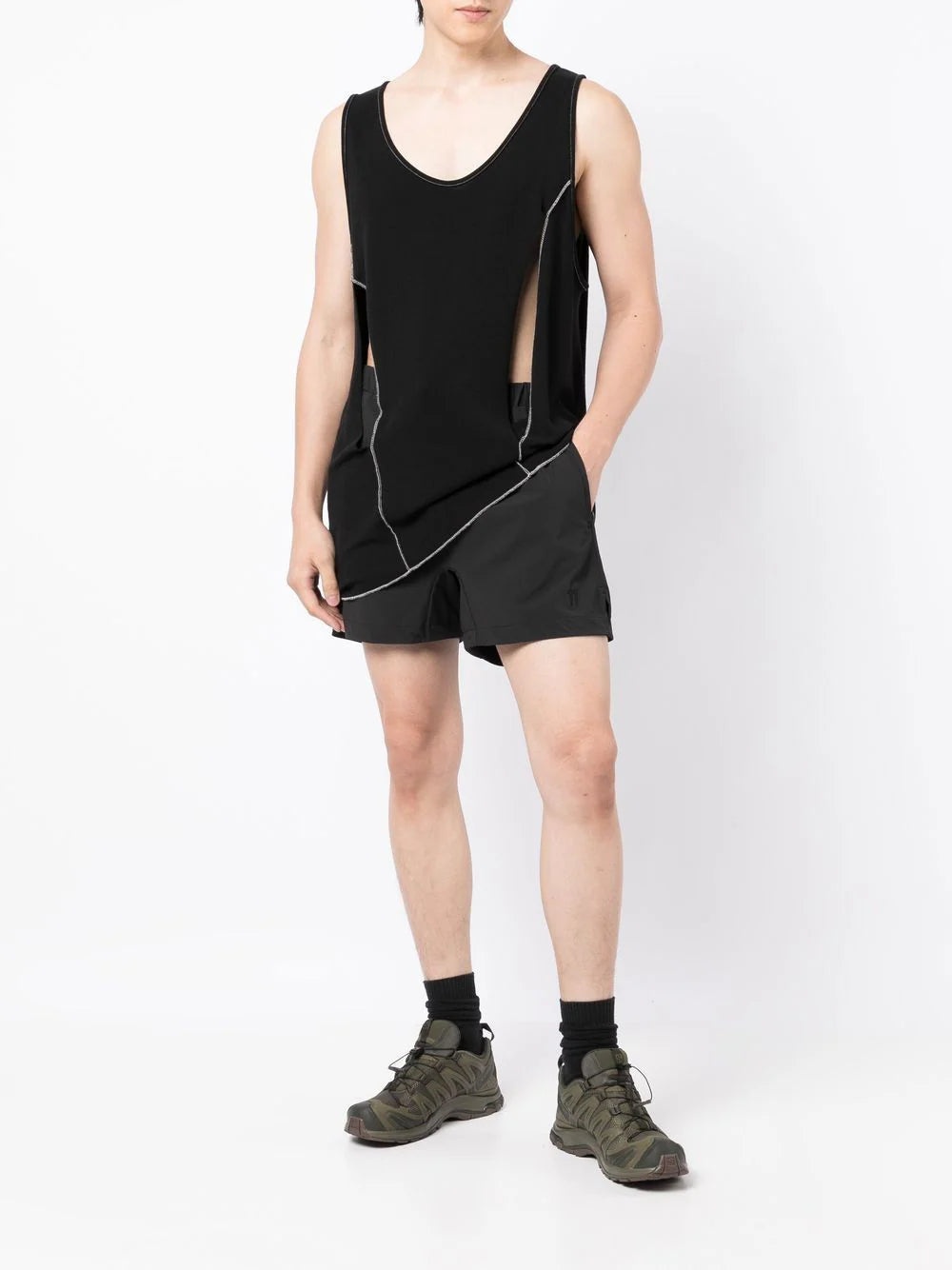 EMBROIDERED-LOGO DETAIL SHORTS - 2