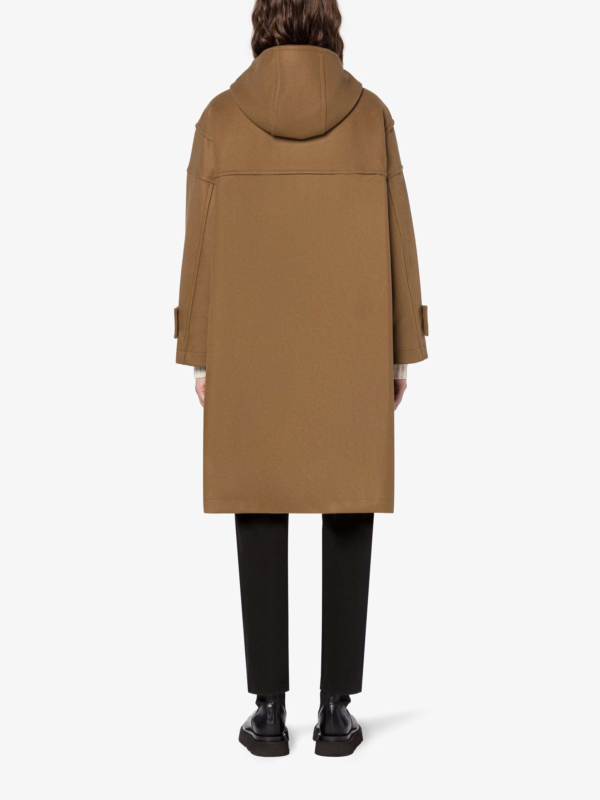HUMBIE CAMEL BROWN WOOL DUFFLE COAT - 4