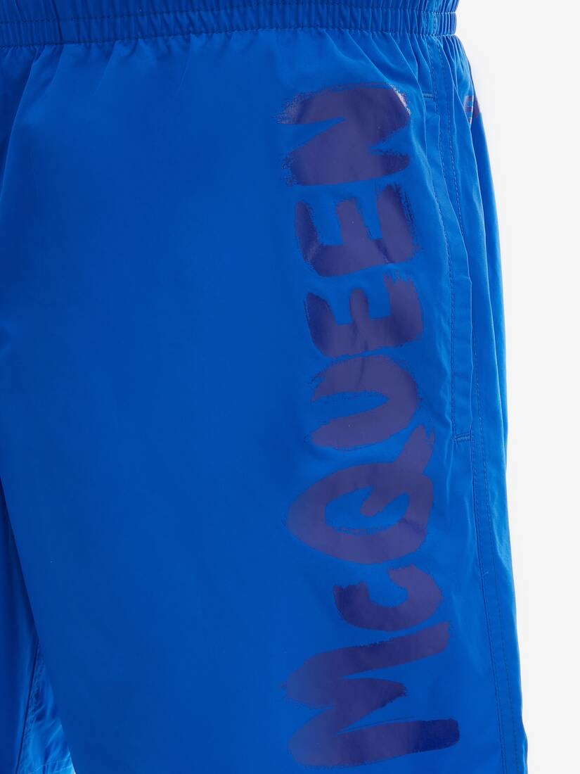 Mcqueen Graffiti Swim Shorts in Royal/blue - 2
