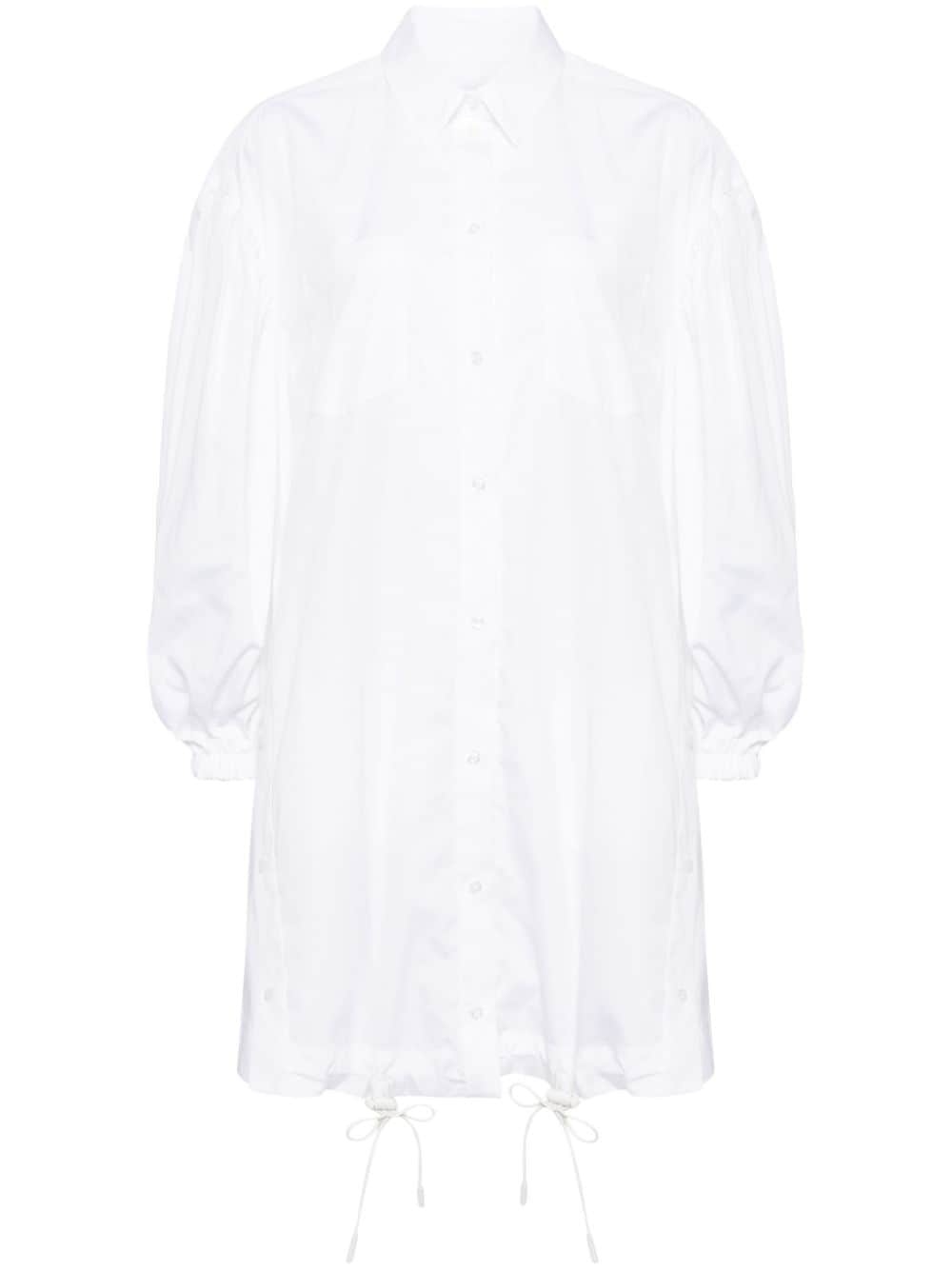 button placket trapeze shirt dress - 1