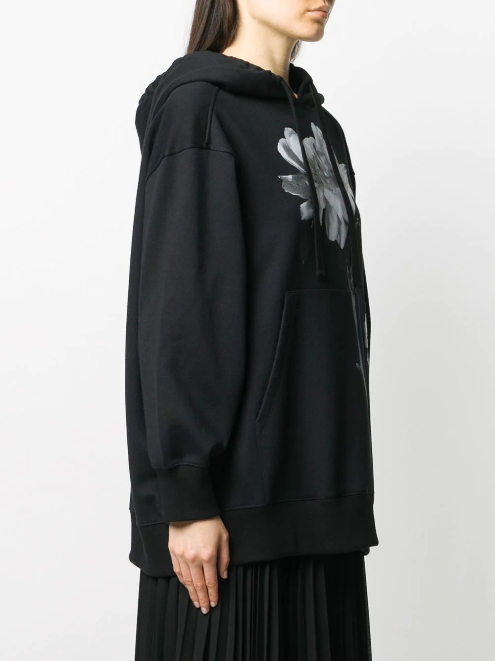 flower-print oversized hoodie - 3