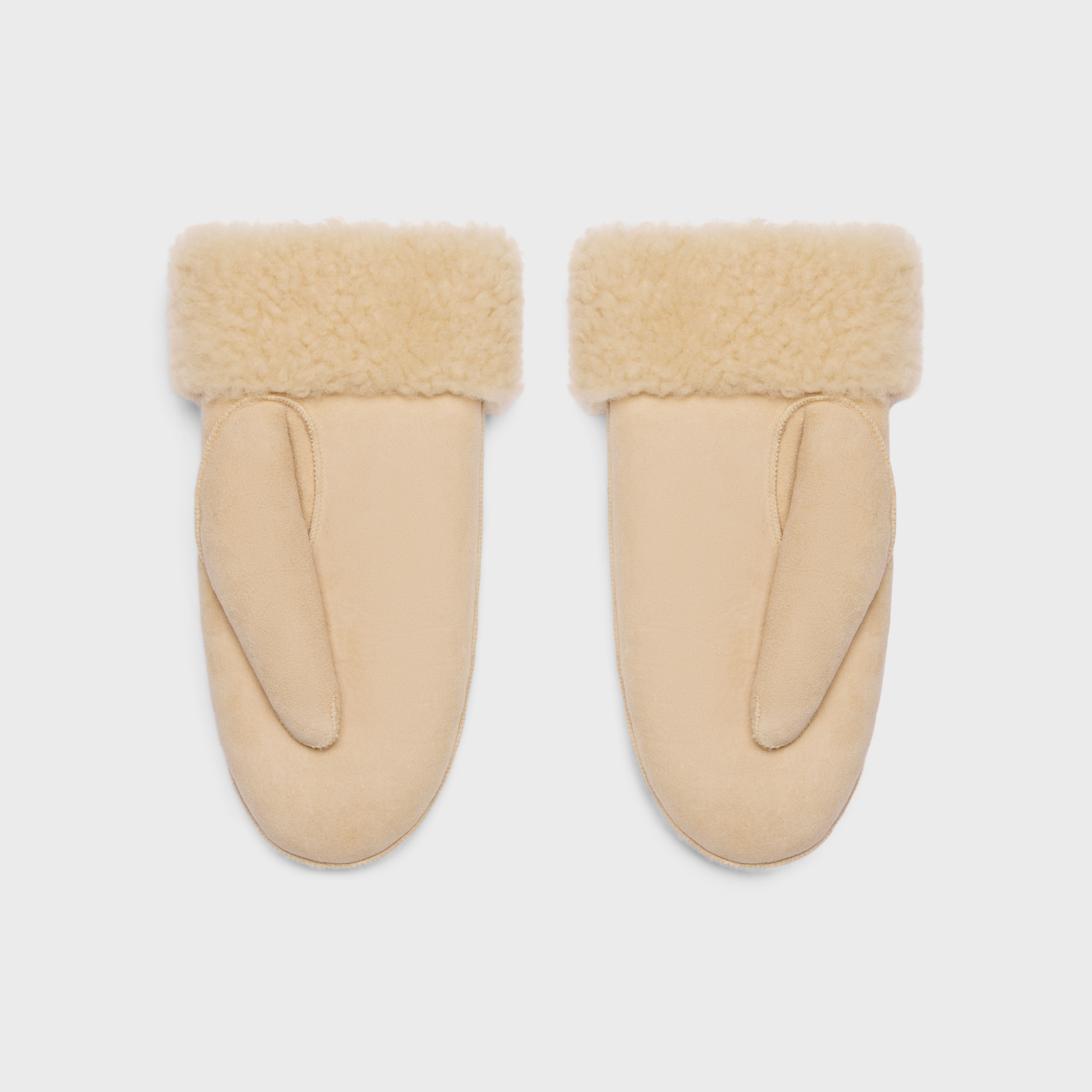 triomphe mittens in shearling - 2