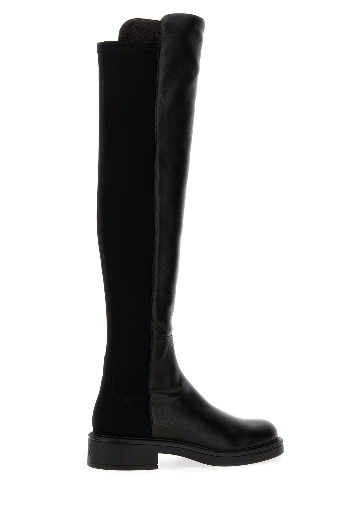 Black nappa leather and fabric Celia boots - 3