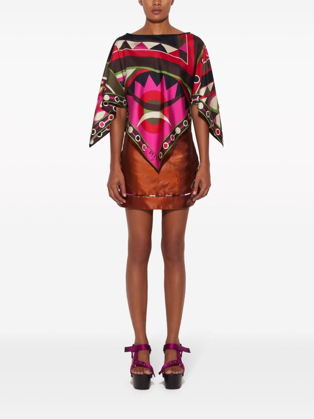 Vivara-print silk top - 2