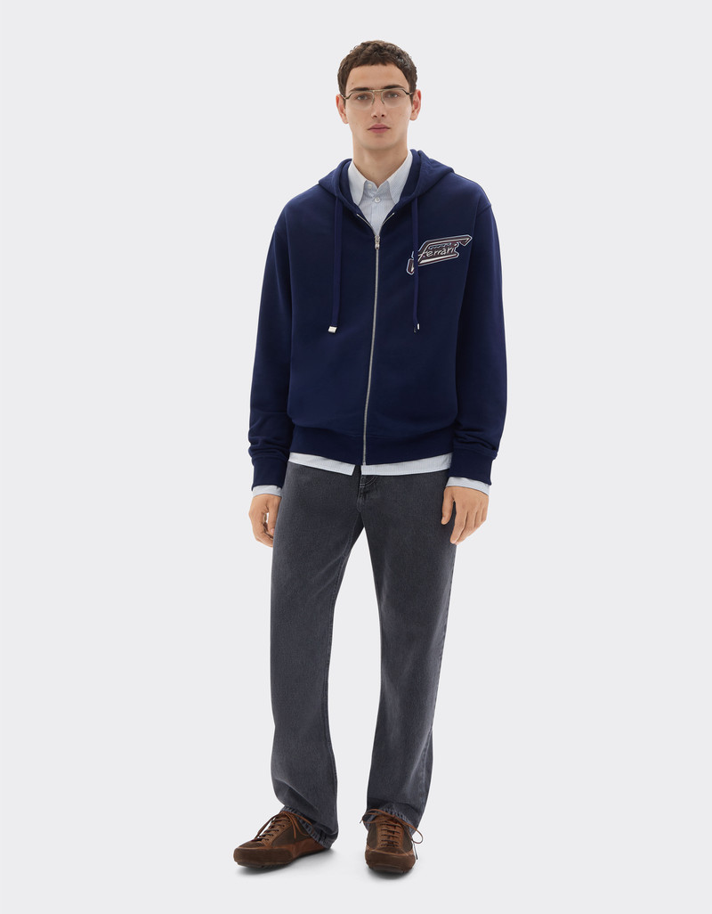 Ferrari Cotton sweatshirt with zip and Ferrari patch outlook