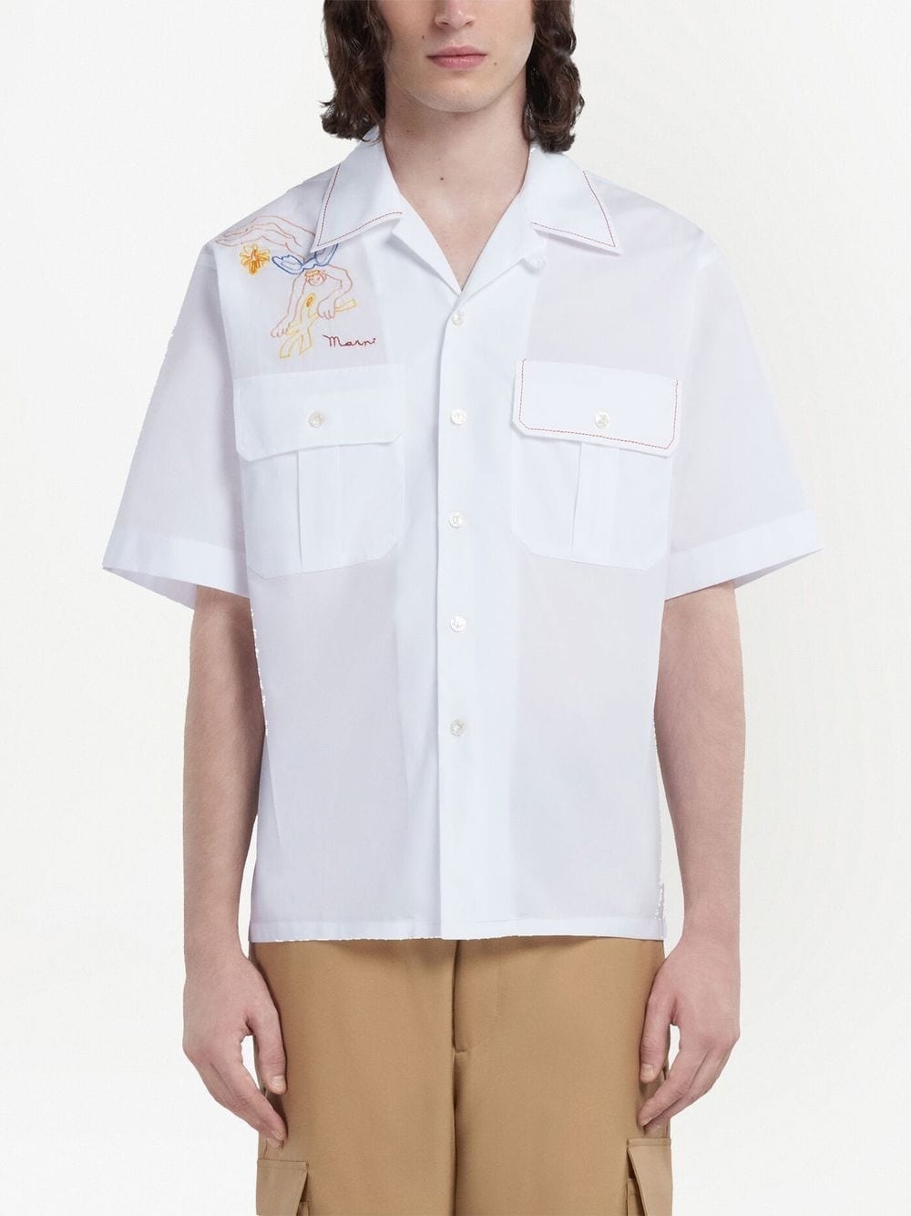 embroidered-logo short-sleeve shirt - 3
