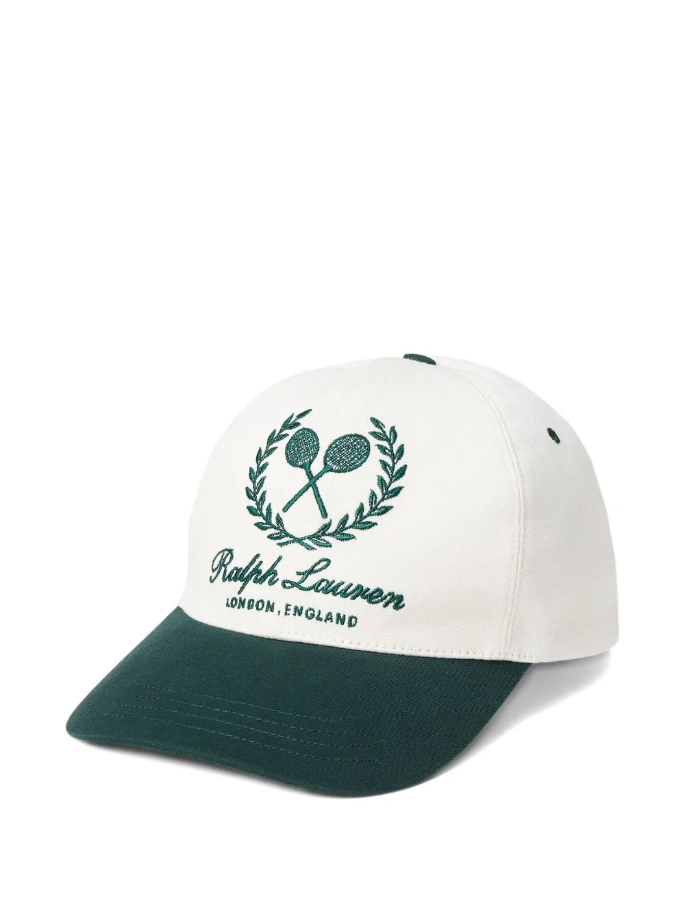 crest-embroidered twill ball cap - 1