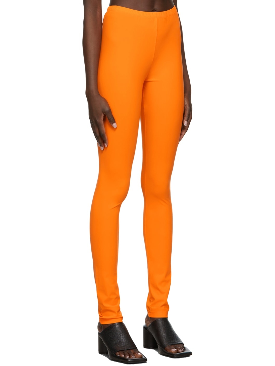 Orange Fitted Leggings - 2