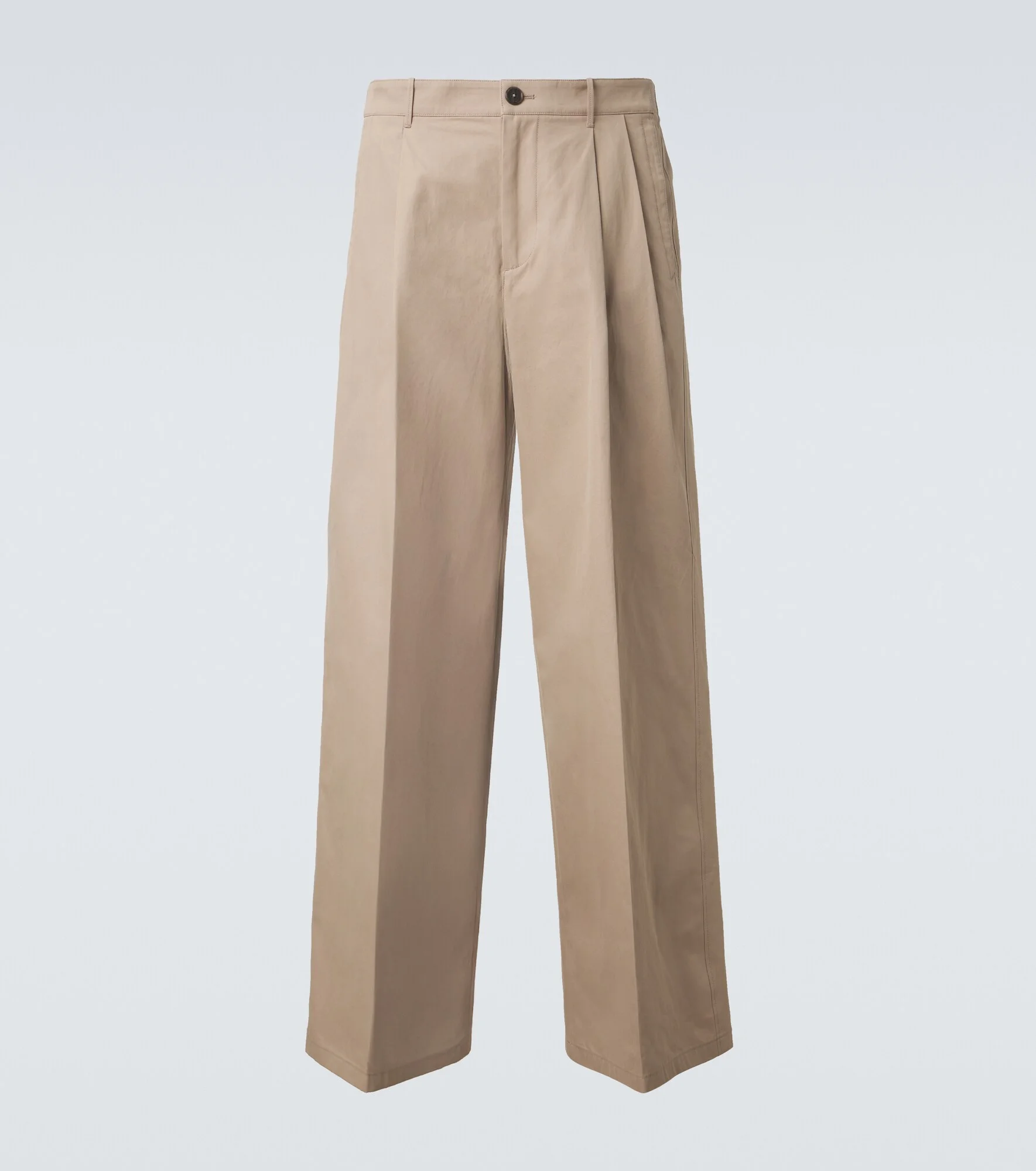 Pleated cotton wide-leg pants - 1