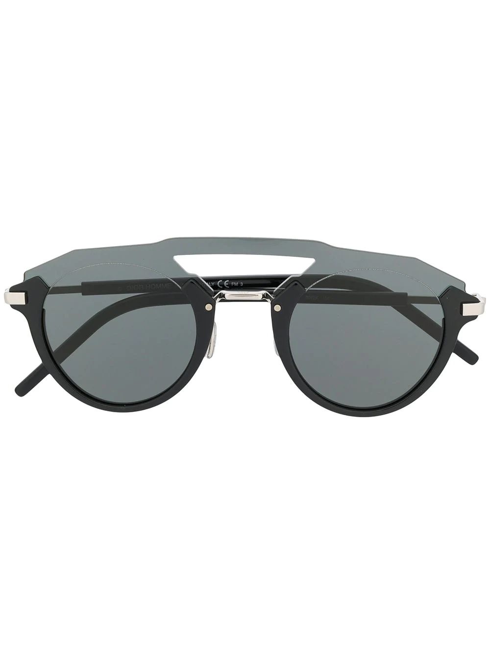 Futuristic layered round-frame sunglasses - 1