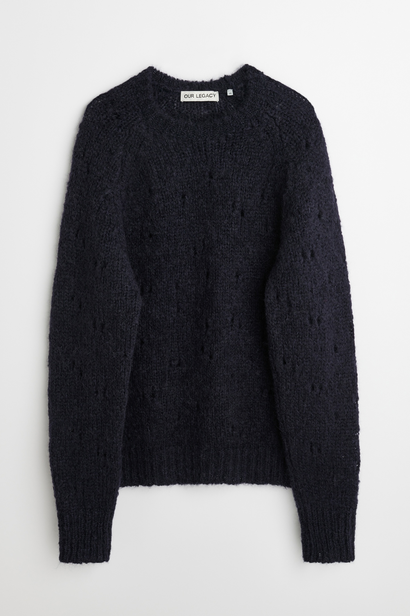 Needle Drop Raglan Navy Fuzzy Mohpaca - 1