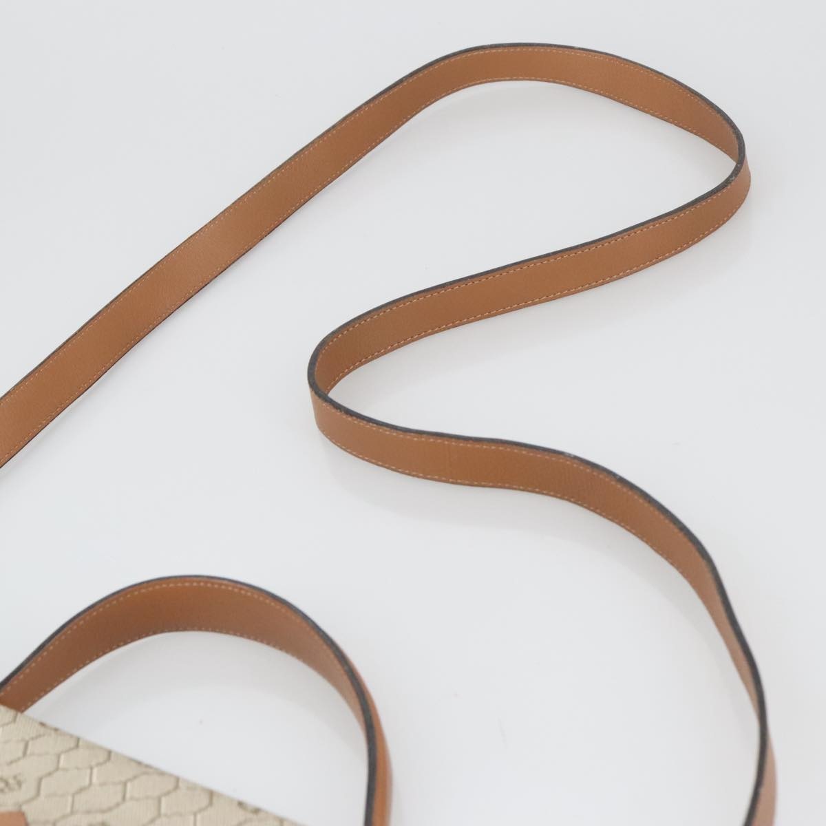 DIOR Honeycomb Canvas Hand Bag Leather Beige Gold - 10