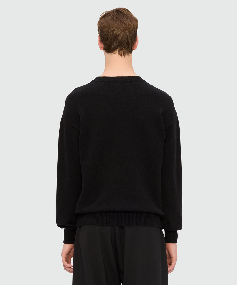 Black cashmere blend sweater with "TheMwave" patch 3