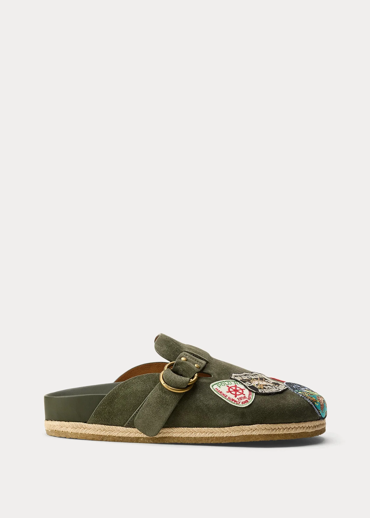 Turbach Logo-Patch Suede Clog Sandal - 1
