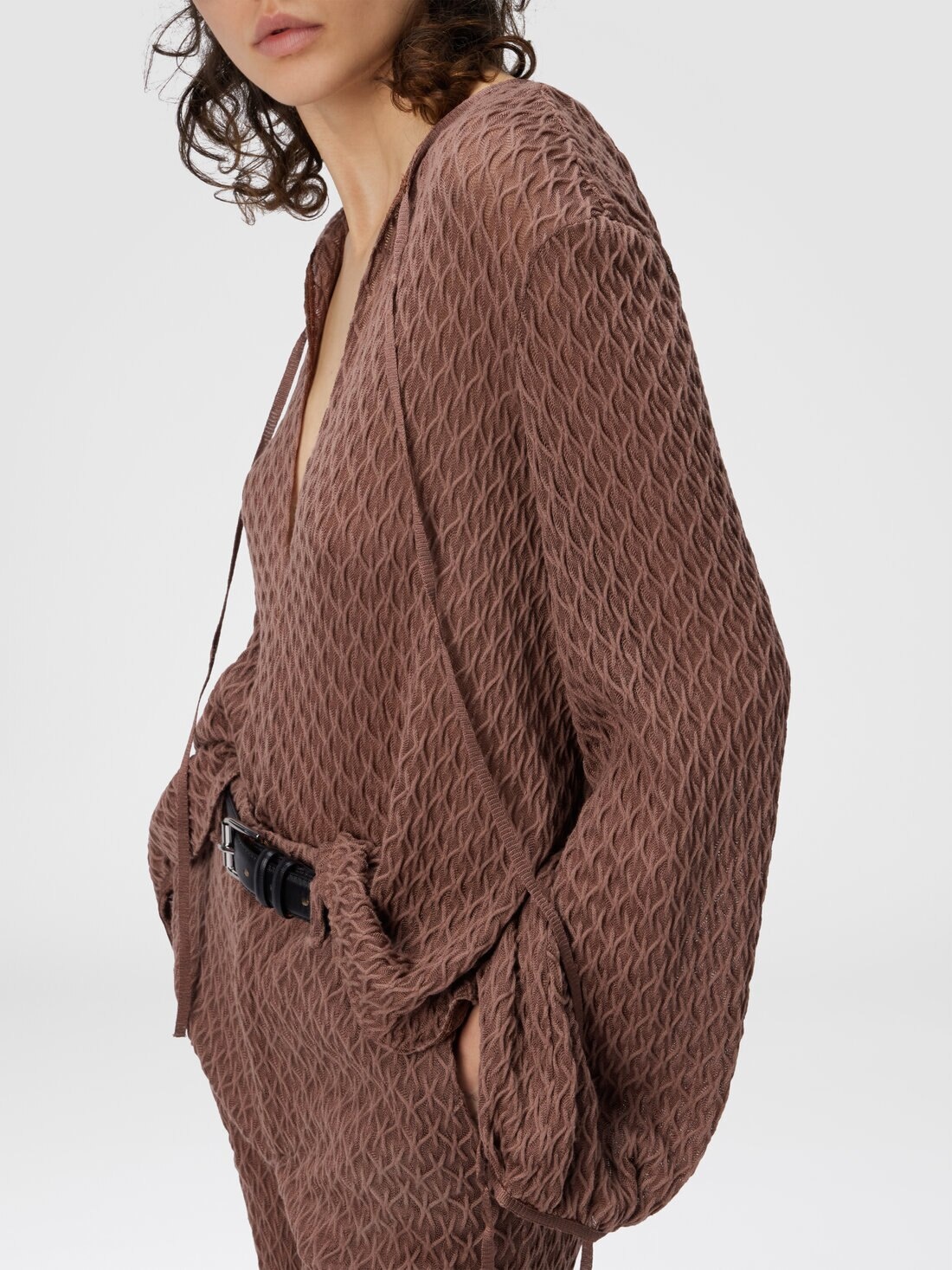Crew Neck Blouse in Wool Blend - 4