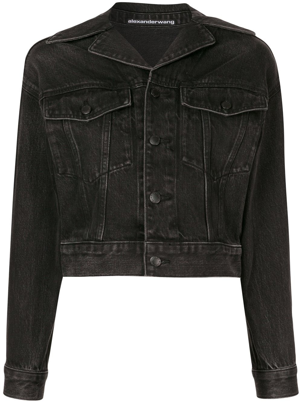 cropped denim jacket - 1