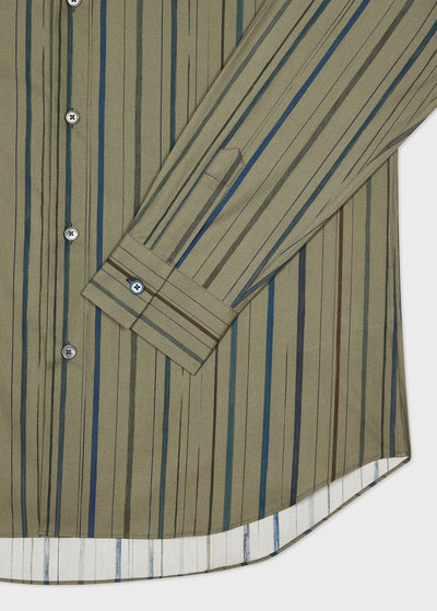 Paul Smith Khaki 'Pencil Stripe' Regular-Fit Shirt outlook