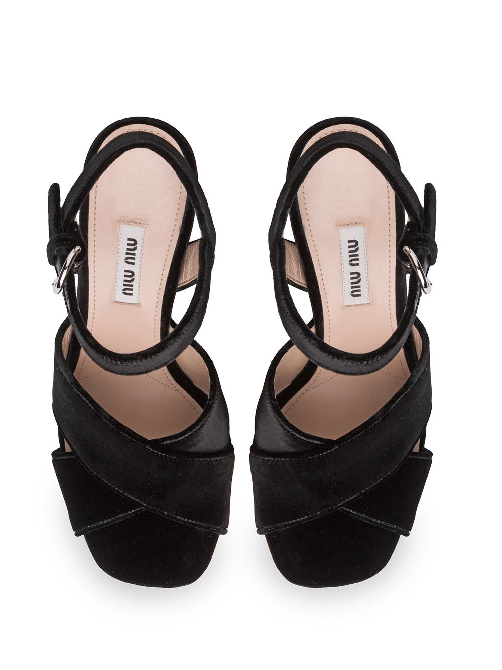 velvet platform sandals - 4