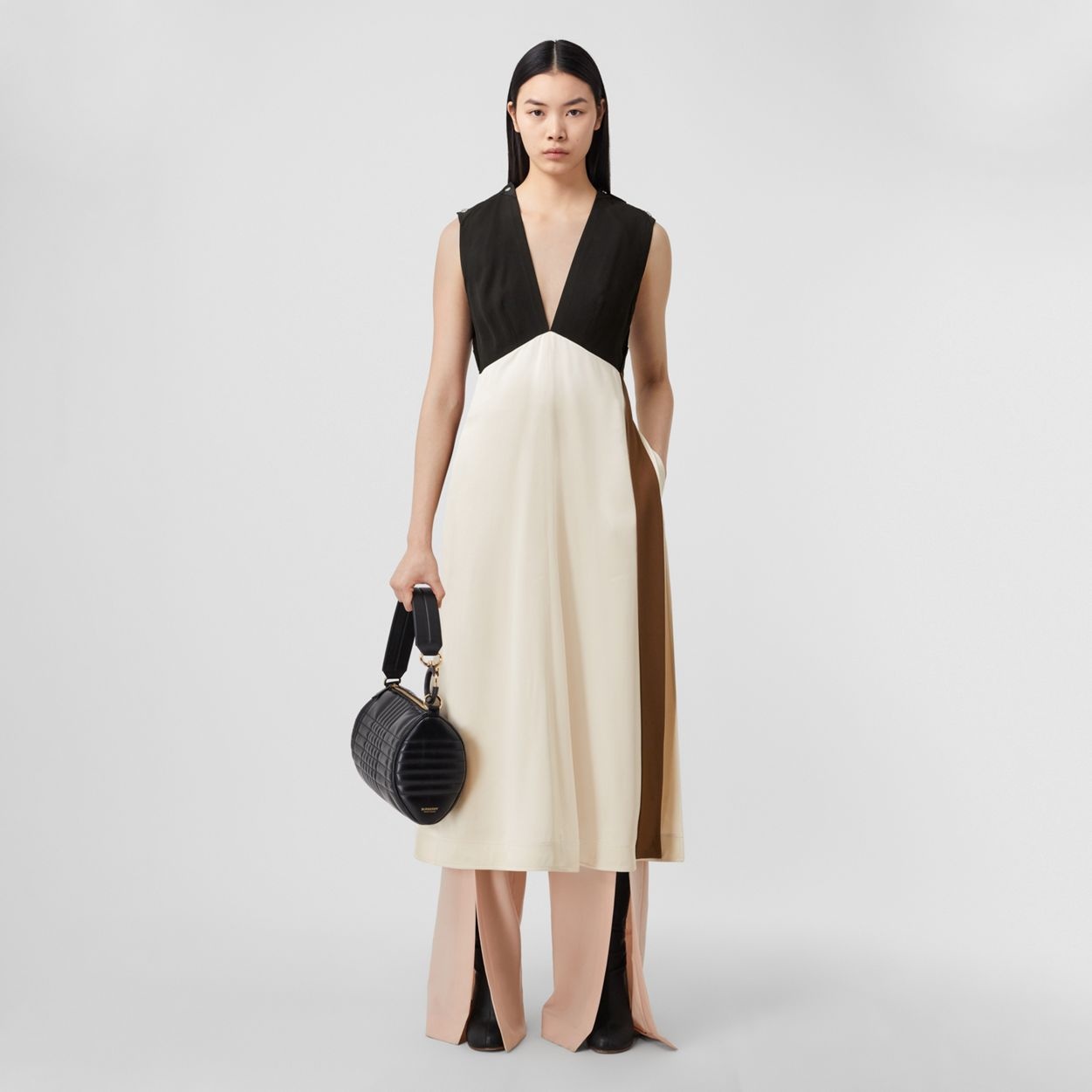 Sleeveless Colour Block Viscose Dress - 6