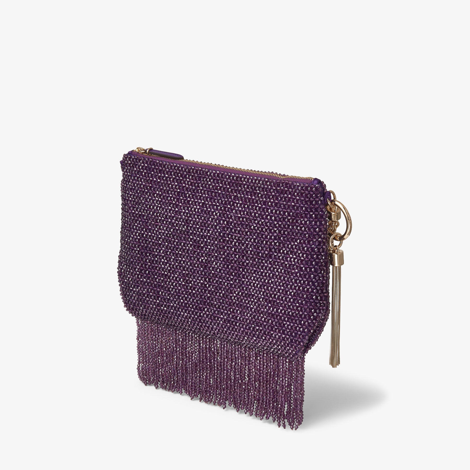 Callie Shoulder
Cassis Satin Shoulder Bag with Crystal Fringe - 2