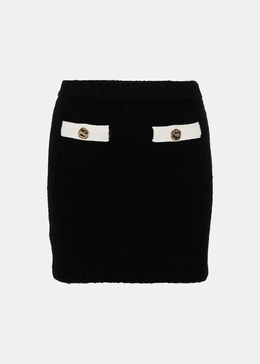 Black Knitted Mini Skirt - 1
